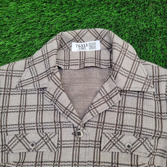 Vintage 70s MOD Blazer Plaid Jacket Womens M/L 21x28 Brown - Picture 8 of 10
